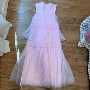 Revelry Adeline Baby Pink Tulle Bridesmaid Dress Size 4